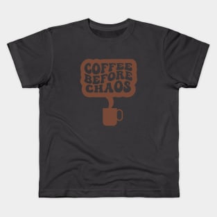 Coffee Before Chaos - Vintage Style Three Kids T-Shirt